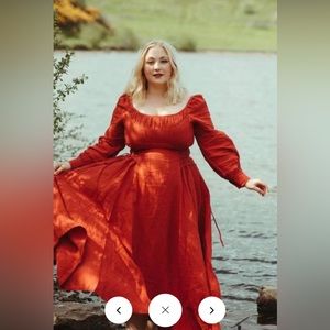 Linennaive Ylang 15 maxi lace-up linen dress 2XL Renaissance Style